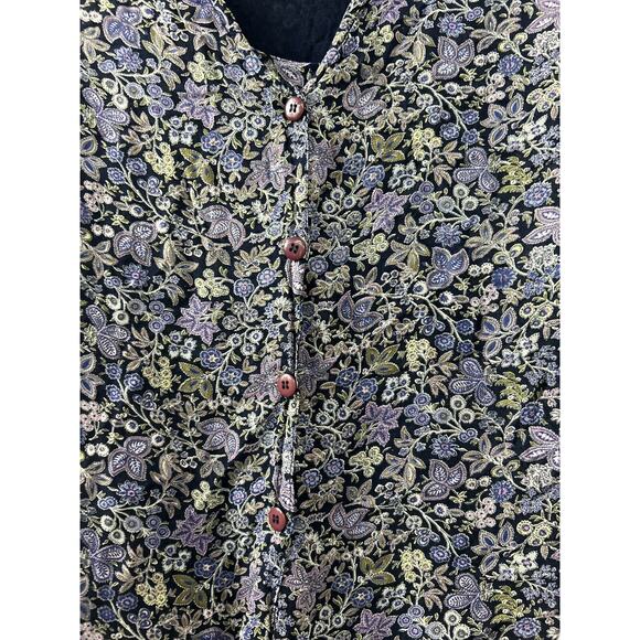 Vintage ZASHI Blue Floral Fairy Grunge 2 Pc Boho Tank Dress Maxi Top Set Size S - Picture 4 of 16